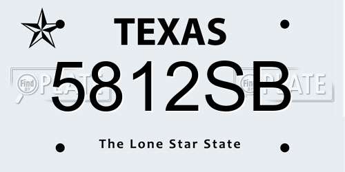 5812SB Texas License Plate