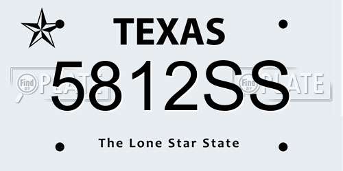 5812SS Texas License Plate