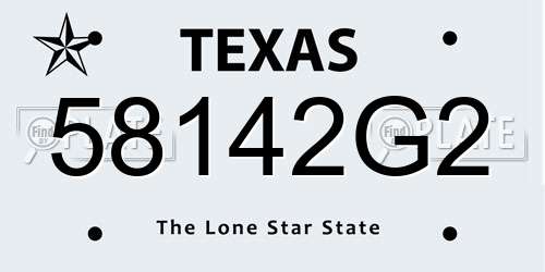 58142G2 Texas License Plate