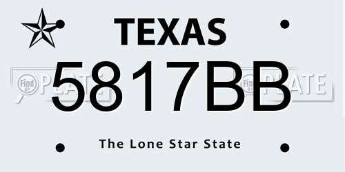 5817BB Texas License Plate