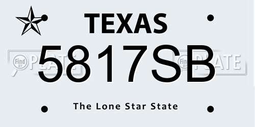 5817SB Texas License Plate