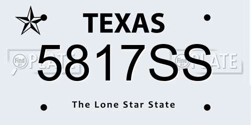 5817SS Texas License Plate