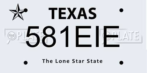 581EIE Texas License Plate