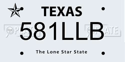 581LLB Texas License Plate