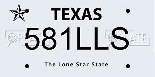 581LLS Texas License Plate
