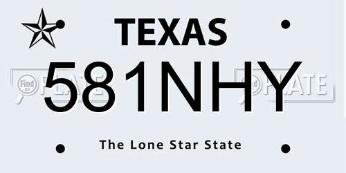 581NHY Texas License Plate