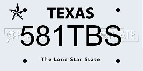 581TBS Texas License Plate