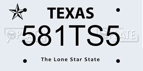 581TS5 Texas License Plate