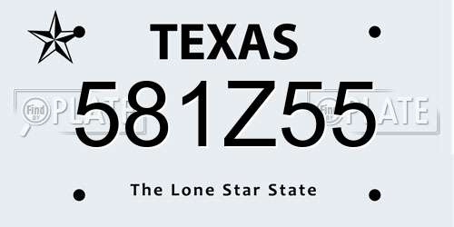 581Z55 Texas License Plate
