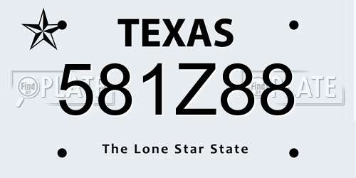 581Z88 Texas License Plate