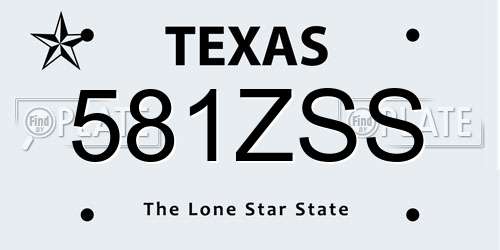 581ZSS Texas License Plate