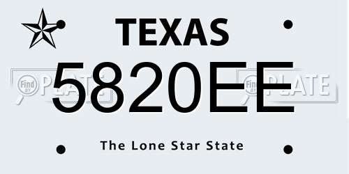 5820EE Texas License Plate