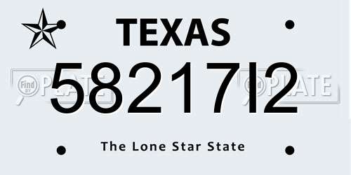 58217I2 Texas License Plate