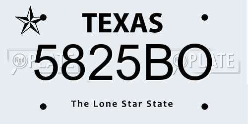 5825BO Texas License Plate