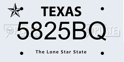 5825BQ Texas License Plate