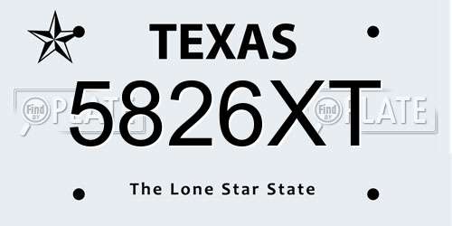 5826XT Texas License Plate