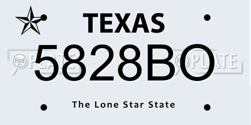 5828BO Texas License Plate