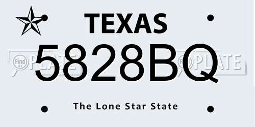 5828BQ Texas License Plate