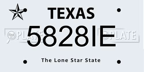 5828IE Texas License Plate