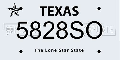 5828SO Texas License Plate