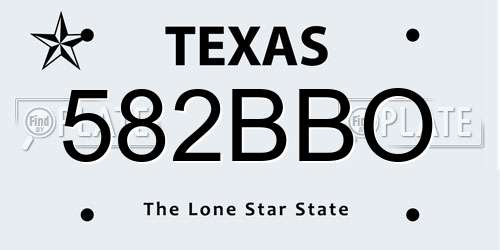 582BBO Texas License Plate