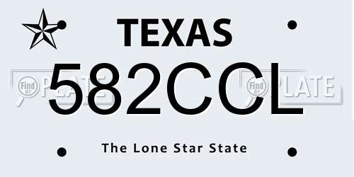 582CCL Texas License Plate