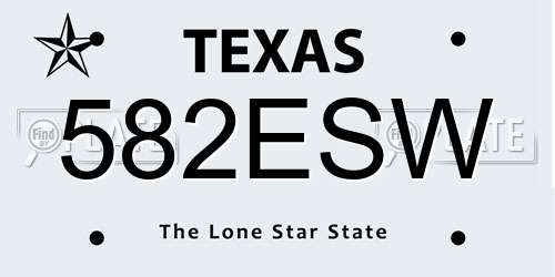 582ESW Texas License Plate