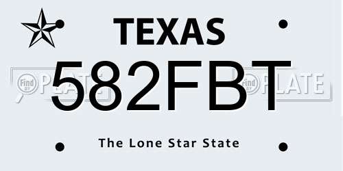 582FBT Texas License Plate