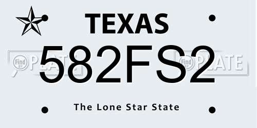 582FS2 Texas License Plate