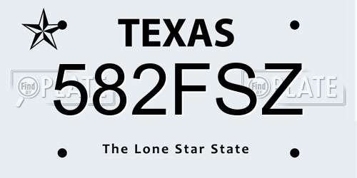582FSZ Texas License Plate