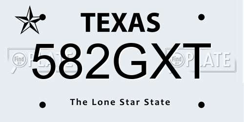 582GXT Texas License Plate