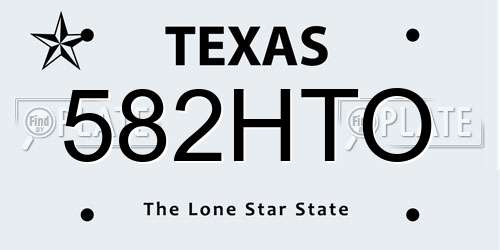 582HTO Texas License Plate