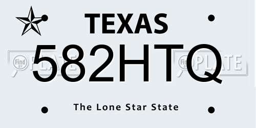 582HTQ Texas License Plate