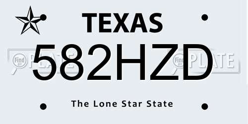 582HZD Texas License Plate