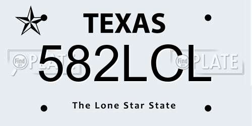582LCL Texas License Plate