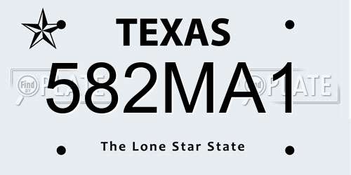 582MA1 Texas License Plate