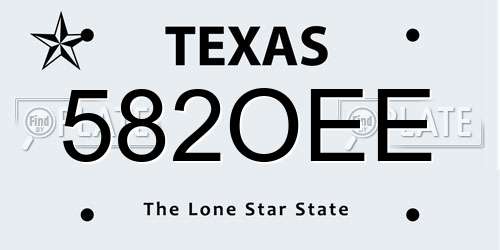 582OEE Texas License Plate