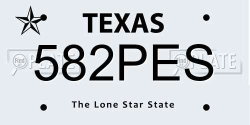 582PES Texas License Plate