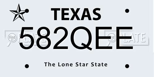 582QEE Texas License Plate