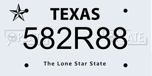 582R88 Texas License Plate