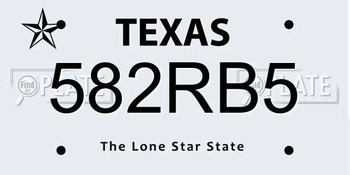 582RB5 Texas License Plate