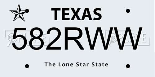 582RWW Texas License Plate