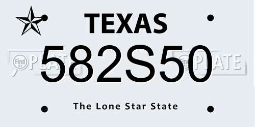 582S50 Texas License Plate