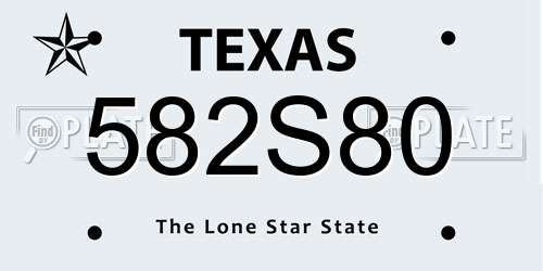 582S80 Texas License Plate