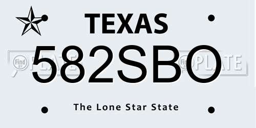 582SBO Texas License Plate