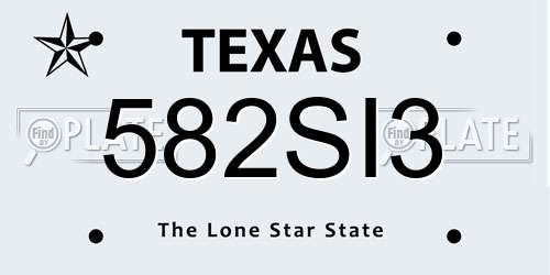 582SI3 Texas License Plate