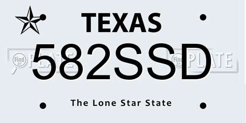 582SSD Texas License Plate