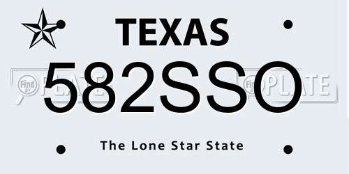 582SSO Texas License Plate