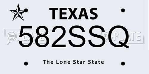 582SSQ Texas License Plate
