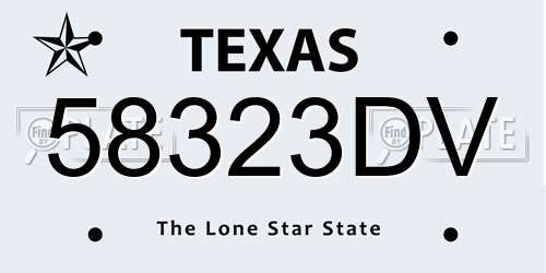58323DV Texas License Plate